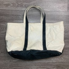 L.L. Bean Boat & Tote Canvas Bag Black/White Sz. Large picture