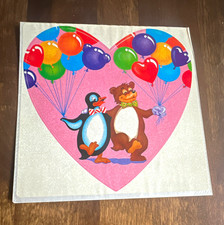 Vintage 1984 Lisa Frank Jumbo Stickers Heart Balloons Animals Cartoon Sticker picture
