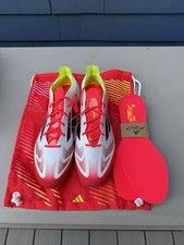 Men’s Adidas F50 Elite FG Size 10.5 White/Red/Yellow Soccer Cleats BRAND NEW BOX picture