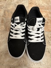 Vans Seldan Platform Sneakers Women's Black White Canvas Lace-Up LowTop - Size 9 picture