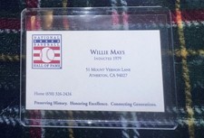 Willie Mays Personally Owned MLB Hall of Fame Business Card SF Giants LOA picture