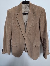 Circle S Dallas Tan Western Corduroy Blazer Mens 42R Sport Coat Yellowstone  picture