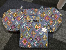 Vera Bradley Large Duffel And Hanging Organizer Painted Medallions NWT Retired picture