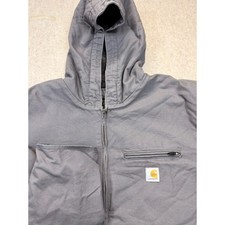 Carhartt Hooded Jacket Mens XL Tall Shadow Gray Relaxed Fit Coat Canvas OJ4392-M picture