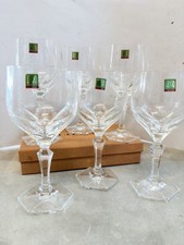 Vintage Aurora HOYA CRYSTAL Wine glass Hand Blown New Open Box set of 6 Japan picture