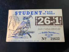 trolley street car pass ticket st. Louis Public service 1947 student pass picture