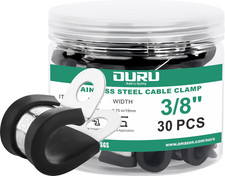 30Pcs 3/8 Inch Stainless Steel Cable Clamps,Rubber Coated Cushioned picture