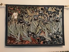 VTG Irises Large Wall Hanging Tapestry USA Lined 36 x 53 picture