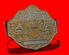 BIG GOLD WORLD HEAVYWEIGHT CHAMPION BELT ADULT SIZE, GOLD PLATED 4MM HD QUALITY. picture