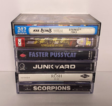 Vintage Heavy Metal Cassette Tape Lot Iron Maiden Rush 2112 Scorpions Axe Attack picture