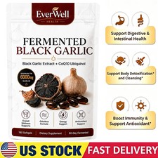 Everwell Fermented Black Garlic 180 Softgels, Odorless Vegan Non-GMO Supplement picture