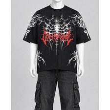 Civil Regime Radical Ribs Ghetto Metal Tee Black Red Rose Boxy Gym Pump Cover M picture
