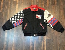 Vintage Jeff Hamilton Indy Racing League Bomber Style Jacket Size XL USA Made picture