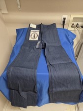 Vintage NOS 70's Navy Dungaree Blue Denim Bell Bottoms Size 31X34 picture