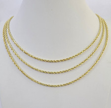 10k Gold Solid Real Rope Chain Necklace 4mm 18