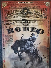 *signed* Deadwood South Dakota Rodeo poster Bob Coronato cowboy Wild Bill Hickok picture