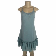 A'reve Anthropologie Ruffle Hem Sleeveless Mini Slip Dress Small Coquette Boho picture