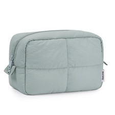 Narwey Puffy Makeup Bag Travel Toiletry Bag, Cute 9 x 6 x 3.7 in, Green picture