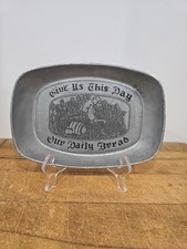 Vintage Cast Aluminum Bread Tray Give Us This Day Our Daily Bread  picture