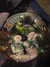 UND FIGHTING SIOUX HOCKEY HOLIDAYS WREATH. 1 OF A KIND Original, Genuine N AUTH picture
