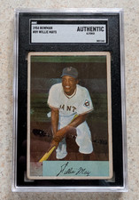 1954 Bowman #89 - WILLIE MAYS - SGC Authentic Altered - Centered / Eye Appeal picture