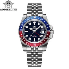ADDIESDIVE AD2050 Men's GMT Watch Swiss Ronda 515-24 316L Steel 200M WR picture