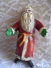 Vintage Plastic Figurine - OLD WORLD SANTA - HOLLOW PLASTIC picture