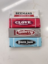 4 PACKS Retro Nostalgic Chewing Gum 5 Sticks  Beemans Clove Black Jack Teaberry picture