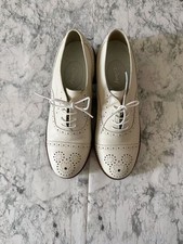 Rare HARUTA x Disney Mickey Mouse Wingtip Oxford Loafers White Leather US7.5 picture