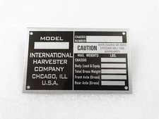 DATA PLATE FITS VINTAGE INTERNATIONAL HARVESTER COMPANY TRUCK DATE picture