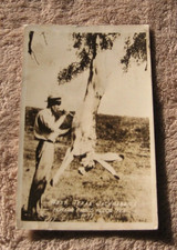 Texas TX Jackrabbit Man Knife 1939 RPPC Funny Exaggeration Real Photo Postcard picture