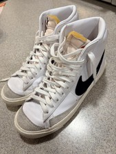 Nike Blazer Mid White/Black Leather Mid Top Lace-Up Sneakers Unisex Adults picture