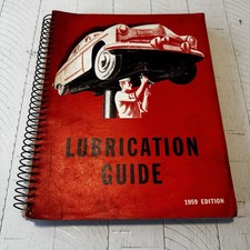 Vtg 1959 Edition Lubrication Guide Spiral Manual Auto Service Book GM Chevy Ford picture
