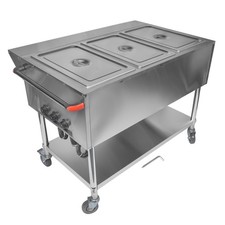 Commercial 2/3-Pan Electric Food Warmer 1000/1500W Buffet Steam Table w/Wheels picture