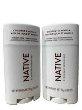 2 Native Deodorant Coconut & Vanilla Aluminum and Paraben Free 2.65 OZ Full Size picture