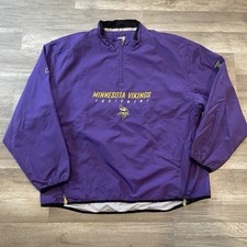 Vintage Reebok NFL Minnesota Vikings Pullover Jacket Windbreaker Men's XL Purple picture
