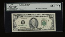 DBR 1993 $100 FRN Richmond Fr. 2174-E Legacy 58 PPQ Serial E05990227A picture