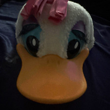 Vintage Disney Daisy Duck Plush Character Hat w/ Pink Bow - Rare picture