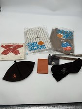 VTG 1970s Brownie Girl Scout Uniform Set w/Trefoil Pin and Indiana Troop#/Access picture