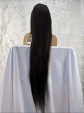 100% Human Hair Wigs straight 13x6 Lace Frontal 40”inch  Natural 200%d  335g picture