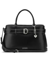 GUESS Black Satchel with Silver Hardware and Heart Charm picture