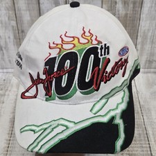 100th Victory John Force NHRA Drag Racing Hat White Lightning Thunder  Rare Y2K picture