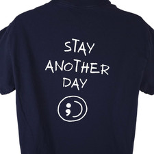 Stay Another Day T Shirt Mens Size Large Blue SAD Mental Health Awareness picture
