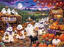 Ghost Pumpkin Halloween Village 500 Piece Jigsaw Puzzle for Adults picture