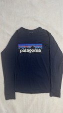 Patagonia Kids Capilene Cool Daily Long Sleeve Shirt Grey Logo XL 14 picture