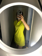 Vintage 70s/80s Lime Green Polo Dress Mini | Fits UK 8 Small picture