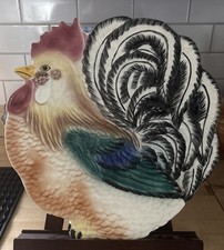 Rare Vtg BBK Brad Keeler California Pottery Rooster Platter Serving Plate 13” picture