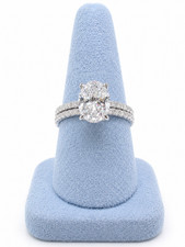 2.70CTW Oval Diamond Engagement Ring Set Lab Created VS F picture