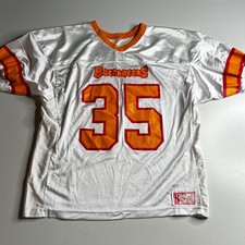 Vintage Bob's Athletic Buccaneers #35 Football Jersey White XL Mesh Nylon picture