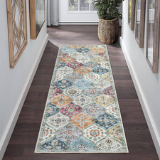 Runner Rug Washable Moroccan Trellis Hallway Runner Rug Entryway Rug, Stain Resi picture